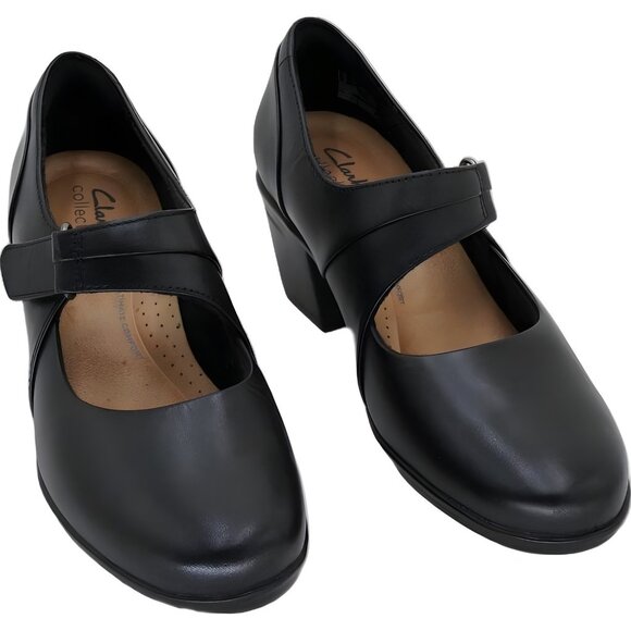 Clarks Emslie Lulin Mary Jane Pumps Black Women’s US 7M EU 37.5 - Picture 1 of 6